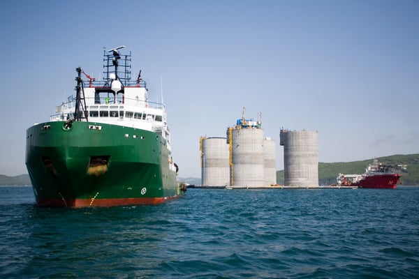 Ocean Tug Towing Oil